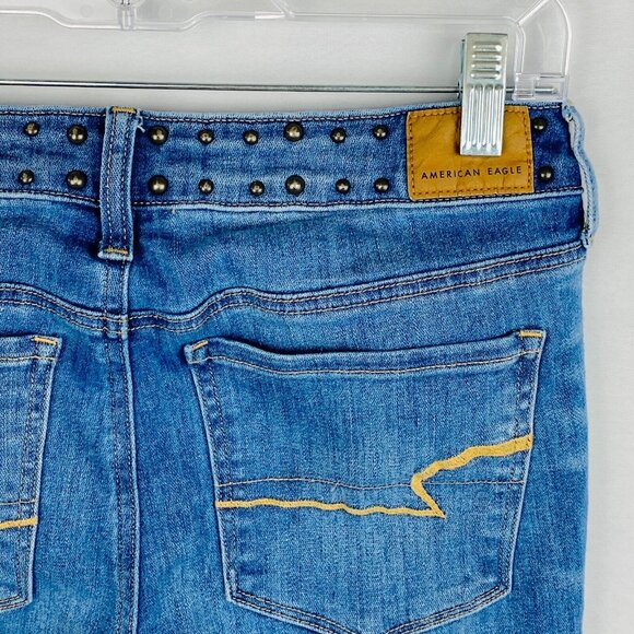 American Eagle Jegging Jeans Women's Size 6 Short Next Level Stretch Studded - Picture 9 of 13
